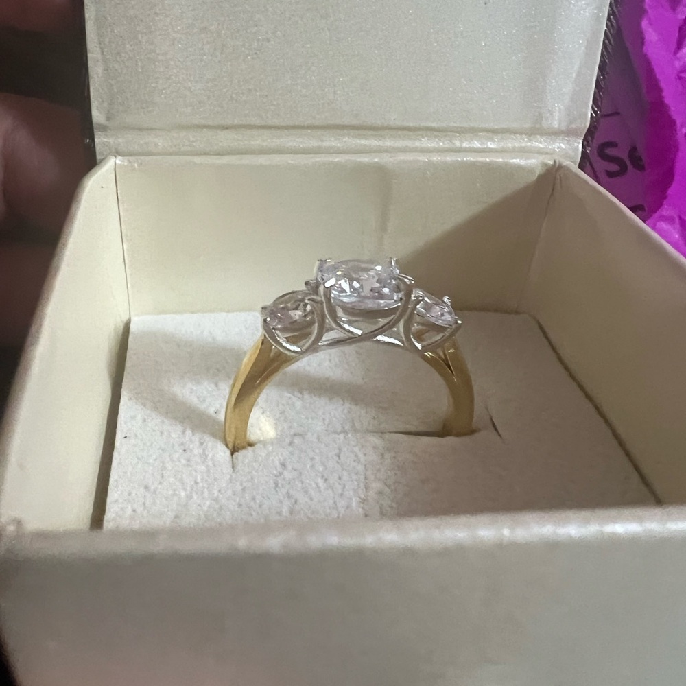 Timeless Three Stone Moissanite Ring - image 2